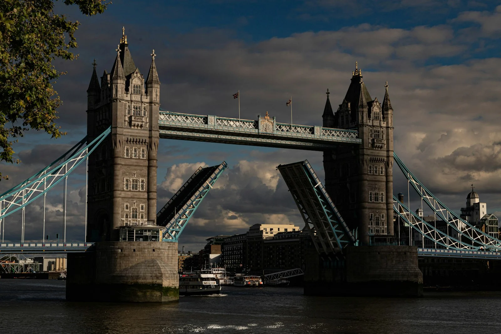 A bridge going over a body of water